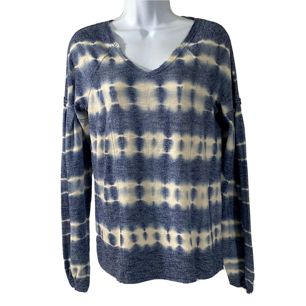 NWT Womens Knox Rose Long Sleeve Indigo V-Neck Pullover Lightweight Top-Size XS